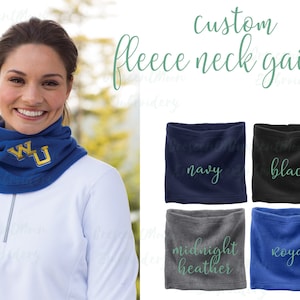 Custom FLEECE NECK GAITER, Protective Neck And Face Fleece, Monogrammed Fleece, Embroidered Team Logo, Ski Mask, Neck Warmer, Custom Logo