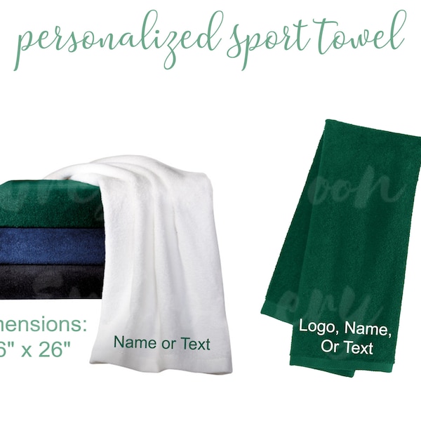 Gym Towel Embroidered With Your Name Logo or Other Text- Thick Absorbent Towel Perfect For Any Physical Activity- Monogram Towel