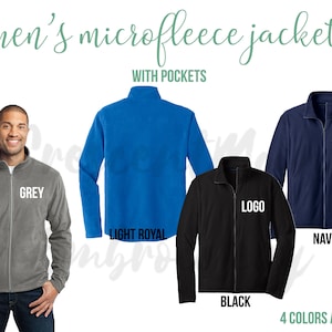 Personalized Men&#39;s Microfleece Jacket, Embroidered & Monogrammed Fleece Jacket, Custom Logo Embroidery, Full-Zip Fleece Jacket, Nurse Jacket