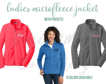 Custom Embroidered Microfleece Ladies Jacket, Personalized Full-Zip
