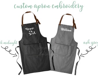 Tablier brodé personnalisé, cadeau de chef, tablier à bavette du marché