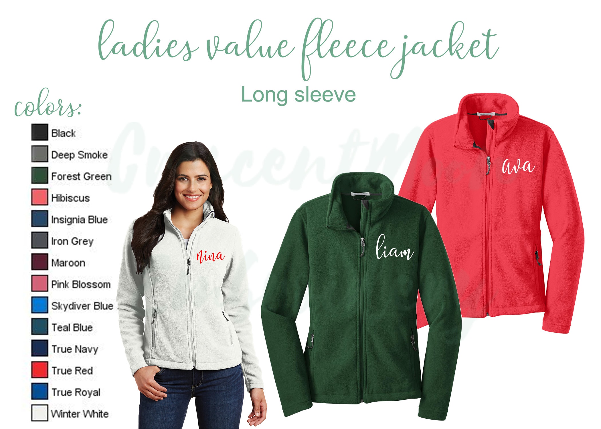 Personalized Ladies Value Fleece Jacket, Monogrammed Jacket, Embroidered  Jacket, Logo, Name, Initial Embroidery, Fall Jacket, Winter Jacket 