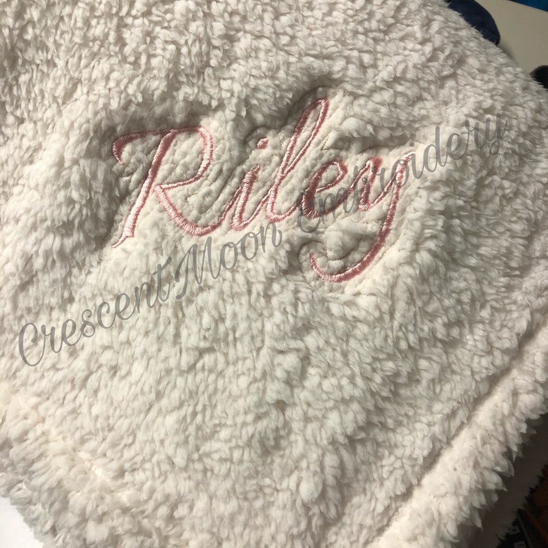 Embroidered Sherpa Cozy Fleece Blanket, Monogrammed Fleece Blanket, Custom Throw Blanket, Winter Fall Blanket, Christmas Blanket image 10