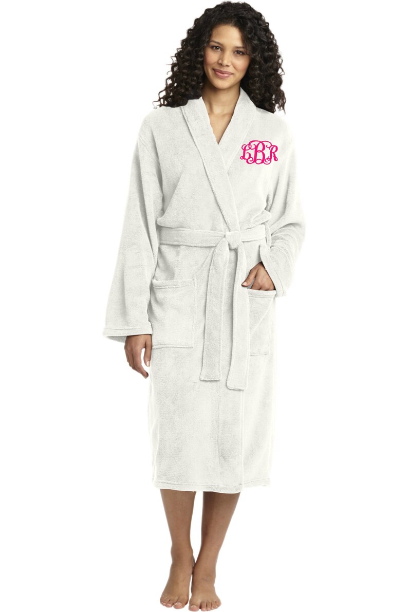 Monogrammed Microfleece Robe Men Women Personalized with Etsy