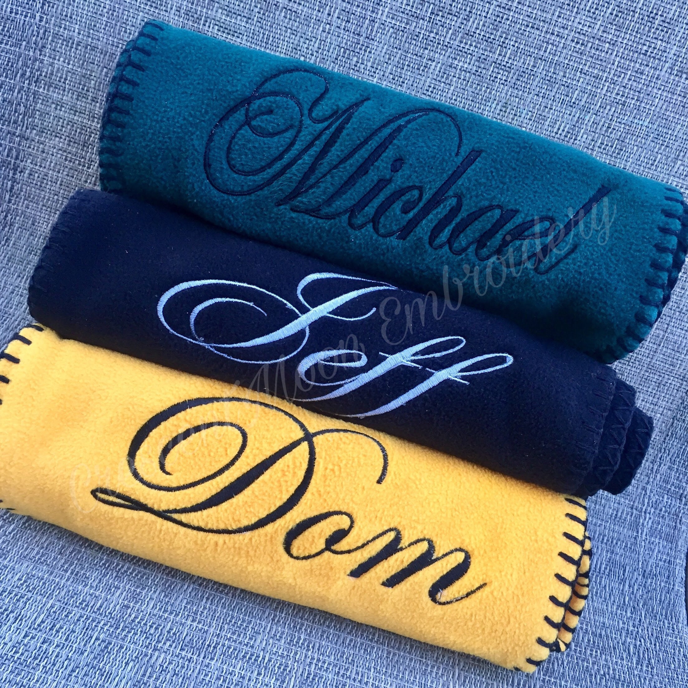 Custom Embroidery Fleece Scarf Personalize With Any Text - Etsy