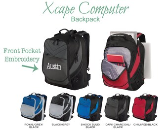 Sac à dos personnalisé - Sac de broderie personnalisé - Sport de voyage scolaire - Initiales de nom personnalisées Logo texte- Sac à dos pour ordinateur portable Xcape 17 »