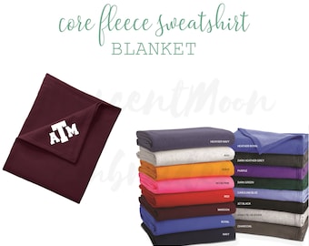 Custom Embroidered Fleece Sweatshirt Blanket, Monogram Stadium Blanket