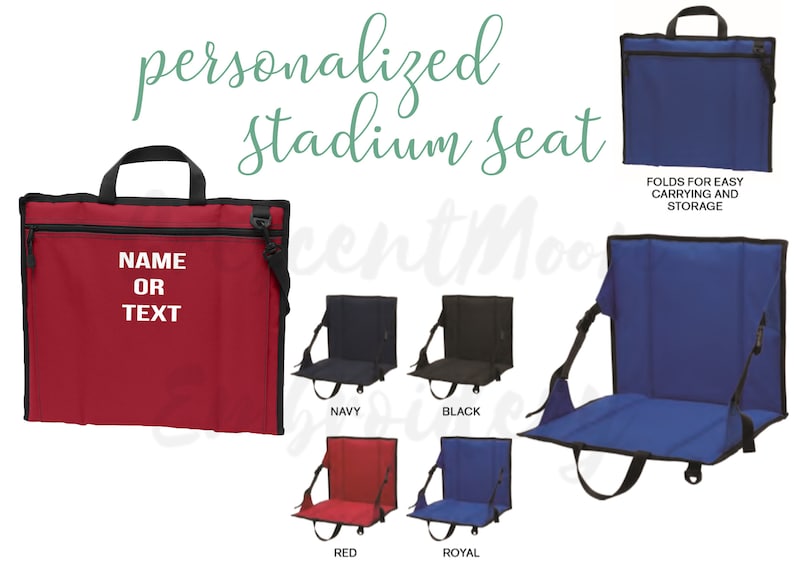 Custom Stadium Seat Personalized With Embroidery Name Etsy