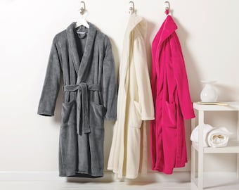Monogrammed Micro-fleece Robe- Men Women Personalized with Name or Initials Adult Robe: Mother's Day gift, Graduation Gift