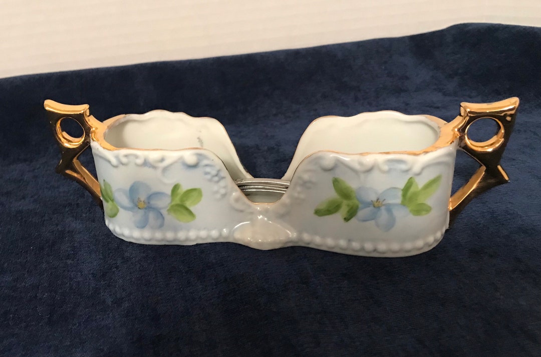 Hand Painted Porcelain Teaspoon Holder Etsy