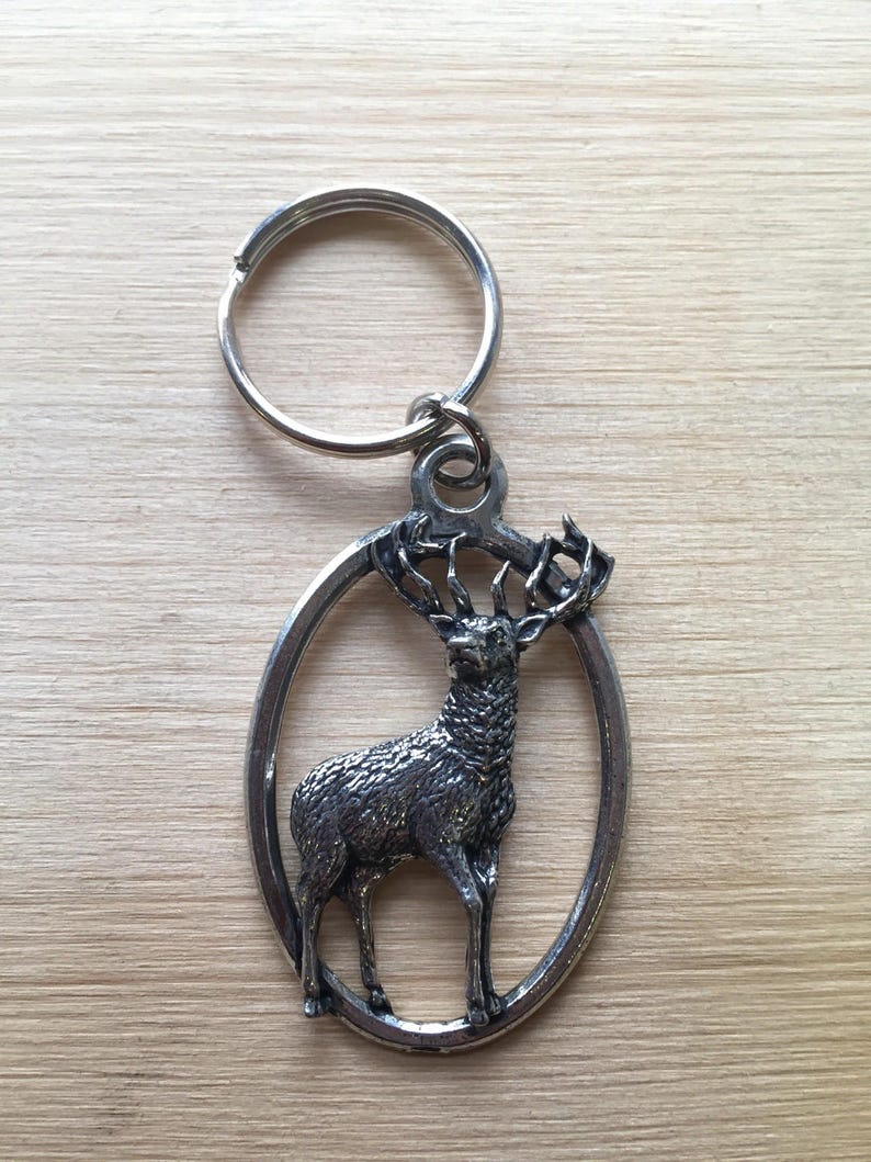 Stag Pewter Keyring Keychain