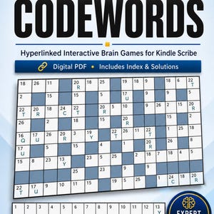 Expert Codewords Puzzle Book | 100 Hyperlinked Brain Games (Digital PDF)