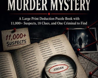 Who Killed One Name Mystery Deduction Puzzle, Brain Teaser Detective Logic Large Print, Digital PDF