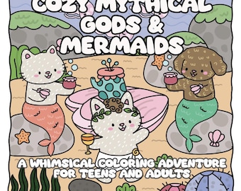 Cozy Mythical Coloring Pages | 15 Fantasy Sheets for Kids, Teens, Adults | Printable Digital PDF