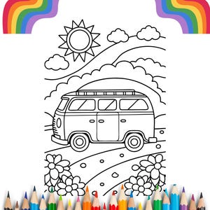 15 Groovy 70s Coloring Pages | Good Vibes Cute Coloring Book Stress Relief Relaxation Colouring | Instant Printable Digital Download PDF