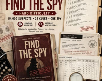 Spy Mystery Puzzle: Find The Spy Game with 54,000 Suspects and 22 Clues