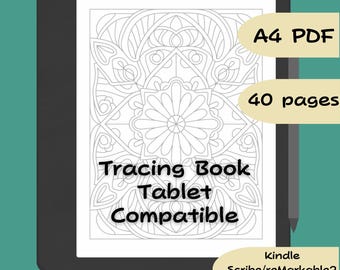 Livre calque relaxant Kindle Scribe : 40 pages de mandalas et de motifs (téléchargement PDF)