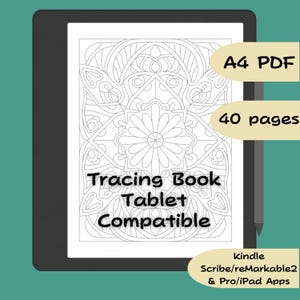 Tracing Book for Kindle Scribe, Eink Adult Tracing Pages, Calming Coloring Book for Tablets reMarkable 2, Paper Pro, eInk Tracing Book