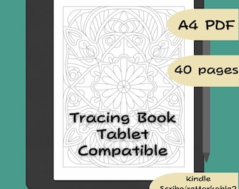 Tracing Book for Kindle Scribe, Eink Adult Tracing Pages, Calming Coloring Book for Tablets reMarkable 2, Paper Pro, eInk Tracing Book