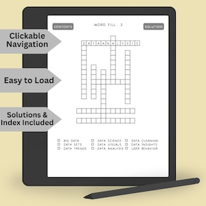 Science and Technology Word-Fill Puzzle Book: 80 Hyperlinked STEM Puzzles for Kindle Scribe, Remarkable 2 Pro iPad Note-Taking Apps