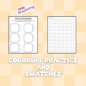 Printable Coloring Swatch Chart | Alcohol Marker Color Sheet | Instant Download PDF