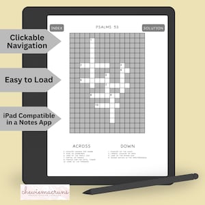 100 Kindle Scribe Bible Crosswords for Adults, Book of Psalms, Kindle and Remarkable Interactive Template, Hyperlinked PDF, Printable