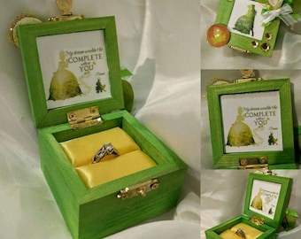 Disneys The Princess and the Frog inspired Engagement Ring Box Quote inside: "My Dream Wouldn't be Complete Without You in it" Customizable