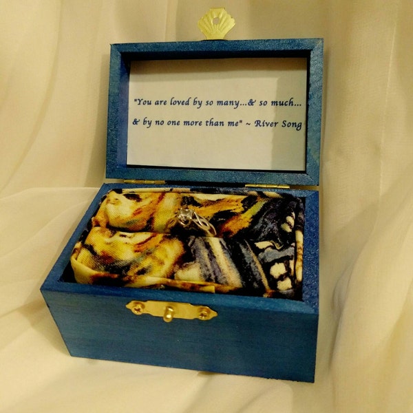 Dr. Who 11th Doctor Van Gogh inspired Ringbox ~ Quote inside: "You are loved by so many & so much and by no one more than me" ~ River Song