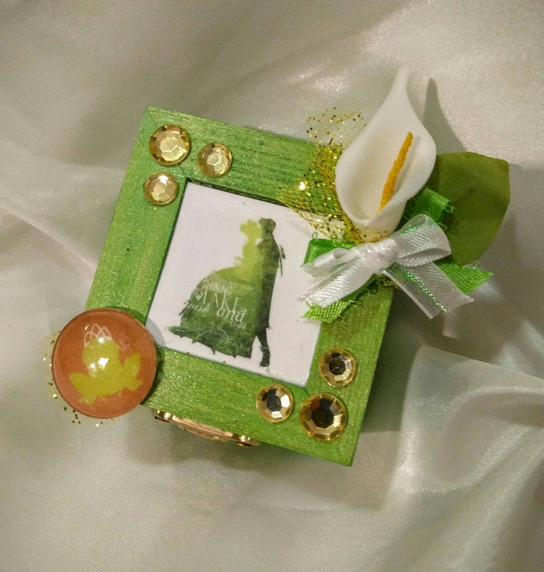 Disneys The Princess and the Frog inspired Engagement Ring Box Quote inside: My Dream Wouldn't be Complete Without You in it Customizable image 2