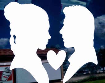 Disneys Star Wars Princess Leia and Han Solo love inspired Vinyl Decal for Car/Tablet/Laptop/Wall~Multiple Colors/Sizes available :)