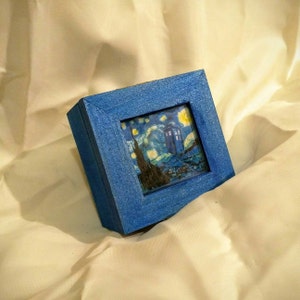 Dr. Who 11th Doctor Van Gogh and Tardis inspired Ring box~ Quote inside reads : For the Girl Who Waited