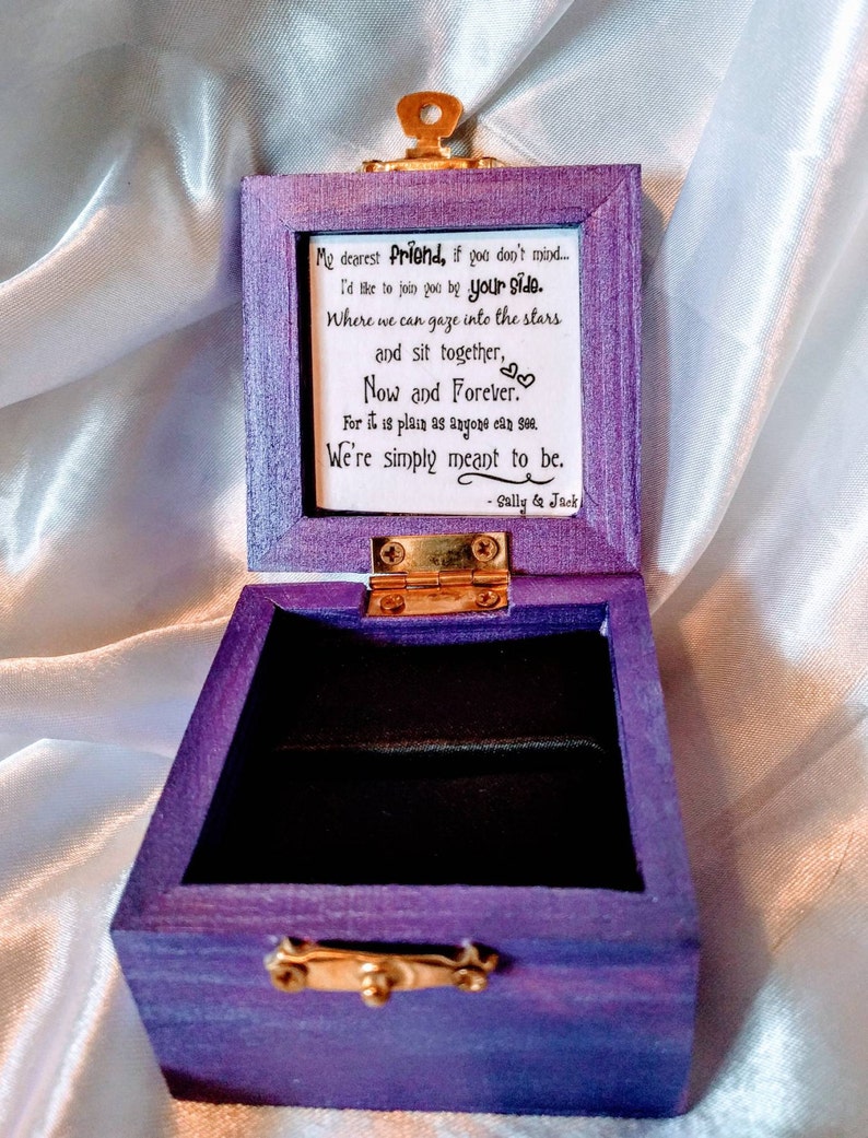 Nightmare before Christmas We Were Simply Meant to Be Disneys Tim Burtons Jack & Sally inspired Engagement Ring Box. Ring not included. image 3