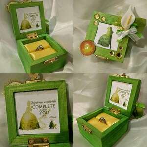 Disneys The Princess and the Frog inspired Engagement Ring Box Quote inside: My Dream Wouldn't be Complete Without You in it Customizable image 5