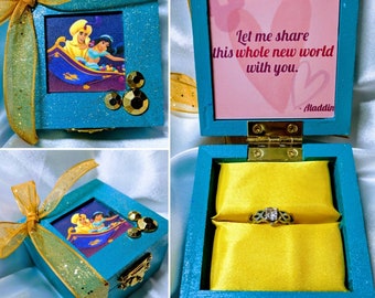 Disneys Aladdin & Jasmine inspired Engagement Ring Box