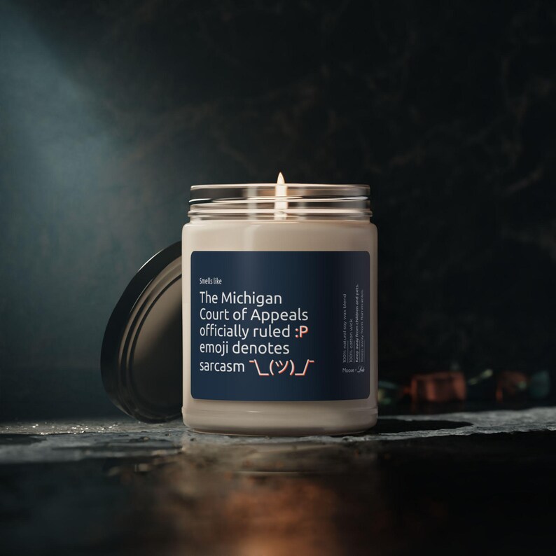 For the Sarcastic Litigation Emoji Lawyer Gift Soy Candle, Legal Gift