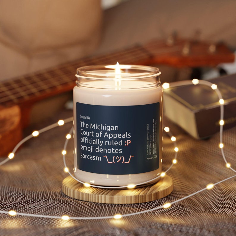 For the Sarcastic Litigation Emoji Lawyer Gift Soy Candle, Legal Gift