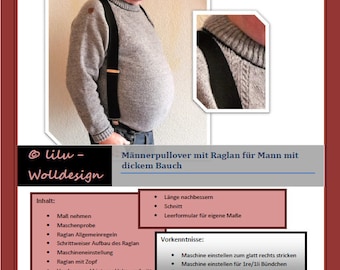 PDF Anleitung für Strickmaschine Männer Pullover mit Lana Grossa MS00307
