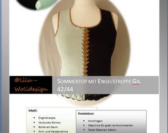PDF instructions for knitting pattern top Engelstreppe MS00402, Machine knitting Pattern