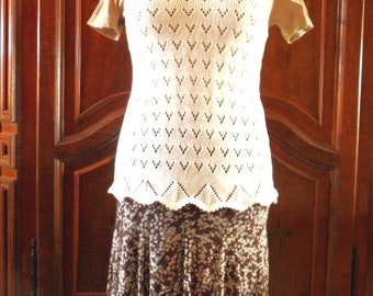 PDF instructions for knitting pattern Ajour-Top MS00401, Machine knitting Pattern