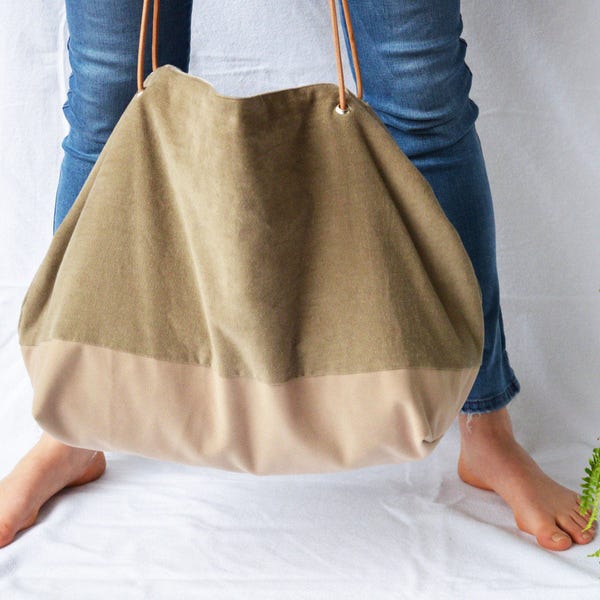 Large tote bag, Personalized tote, Minimalist tote bag, Beach tote, Boho tote, Velvet bag, Shopping bag, Yoga bag, Weekender bag, hobo bag