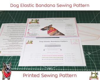 Elastic Dog Bandana Sewing Pattern Printed Reversible Dog Bandana Pattern | 6 Sizes XS–XL | Beginner Friendly DIY Dog Accessory