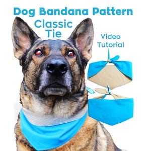 Dog Bandana Sewing Pattern PDF with Video Tutorial – Classic Tie Pet Bandana DIY