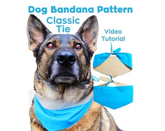 Dog Bandana Sewing Pattern PDF with Video Tutorial – Classic Tie Pet Bandana DIY