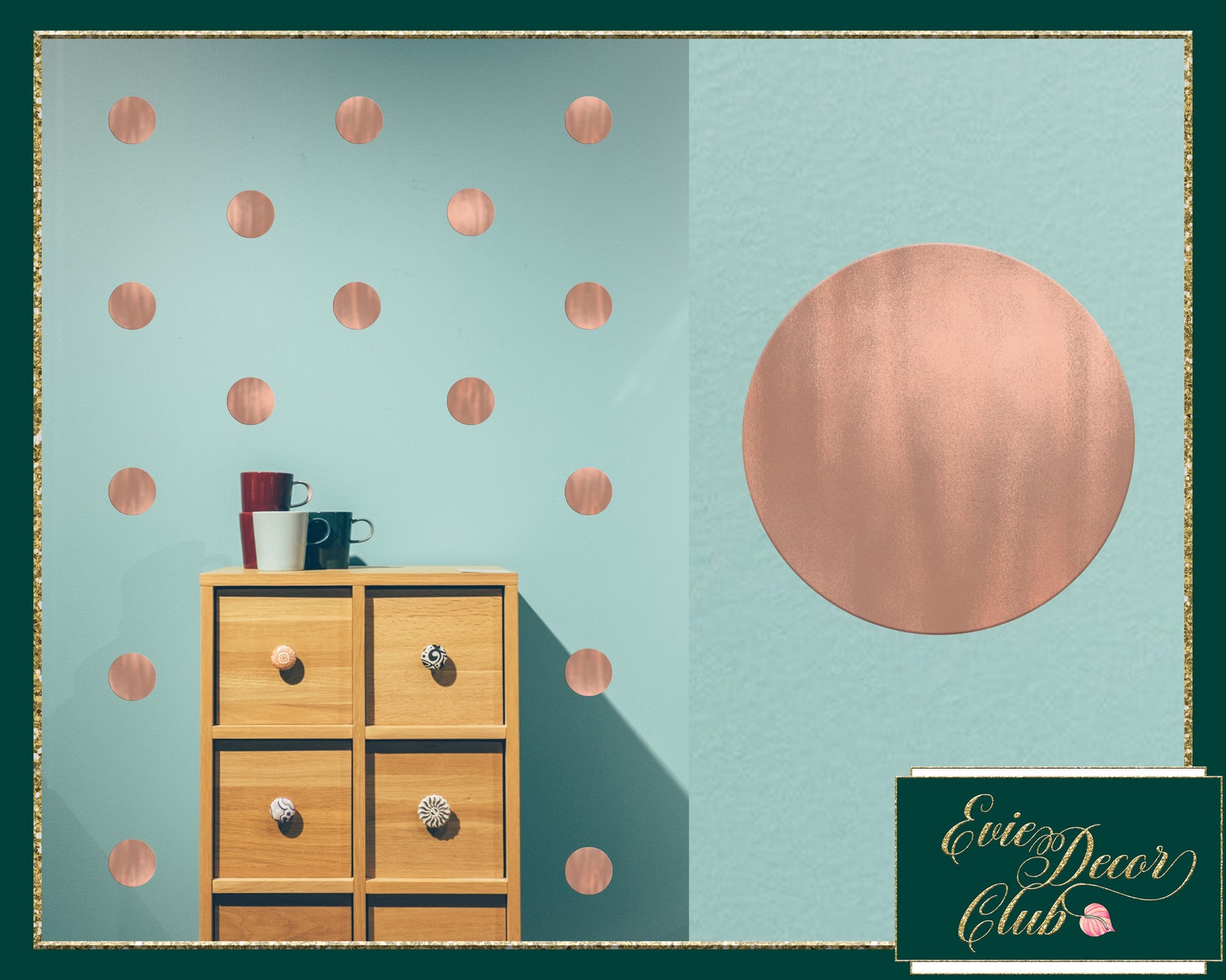 Rose Gold Dot Wall Decals / Vinyl Stickers / Nursery Decor Etsy