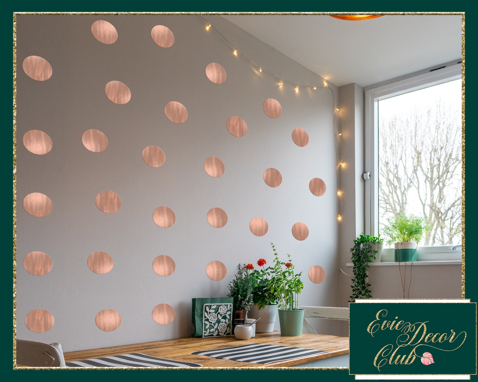 Rose Gold Dot Wall Decals / Vinyl Stickers / Nursery Decor Etsy