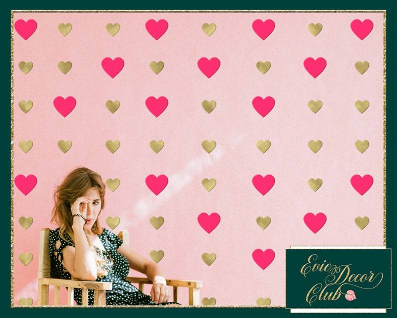 Rose Gold Heart Wall Decalslove heart vinyl stickers.Nursery Etsy