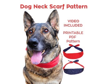Dog Neck Scarf Sewing Pattern PDF with Video Tutorial – Cute DIY Pet Bandana Gift