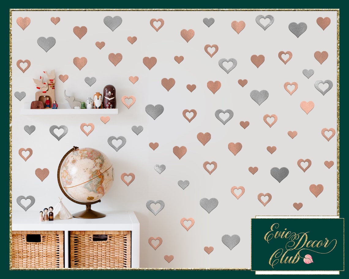 Heart Shape Wall Nursery Room Stickers Love Hearts Decals Girl Etsy