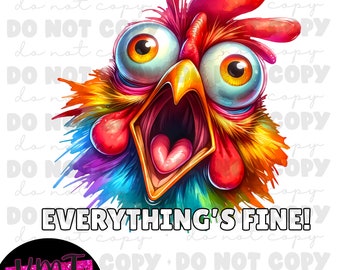 Estoy bien, está bien, todo está bien, pollo loco PNG