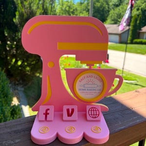 Mixer Baking Chef Custom Personalize Tap to pay, Tap to join, Tap to follow , no contact, business payment stand (DIFFERENT BACKS OFFERED)